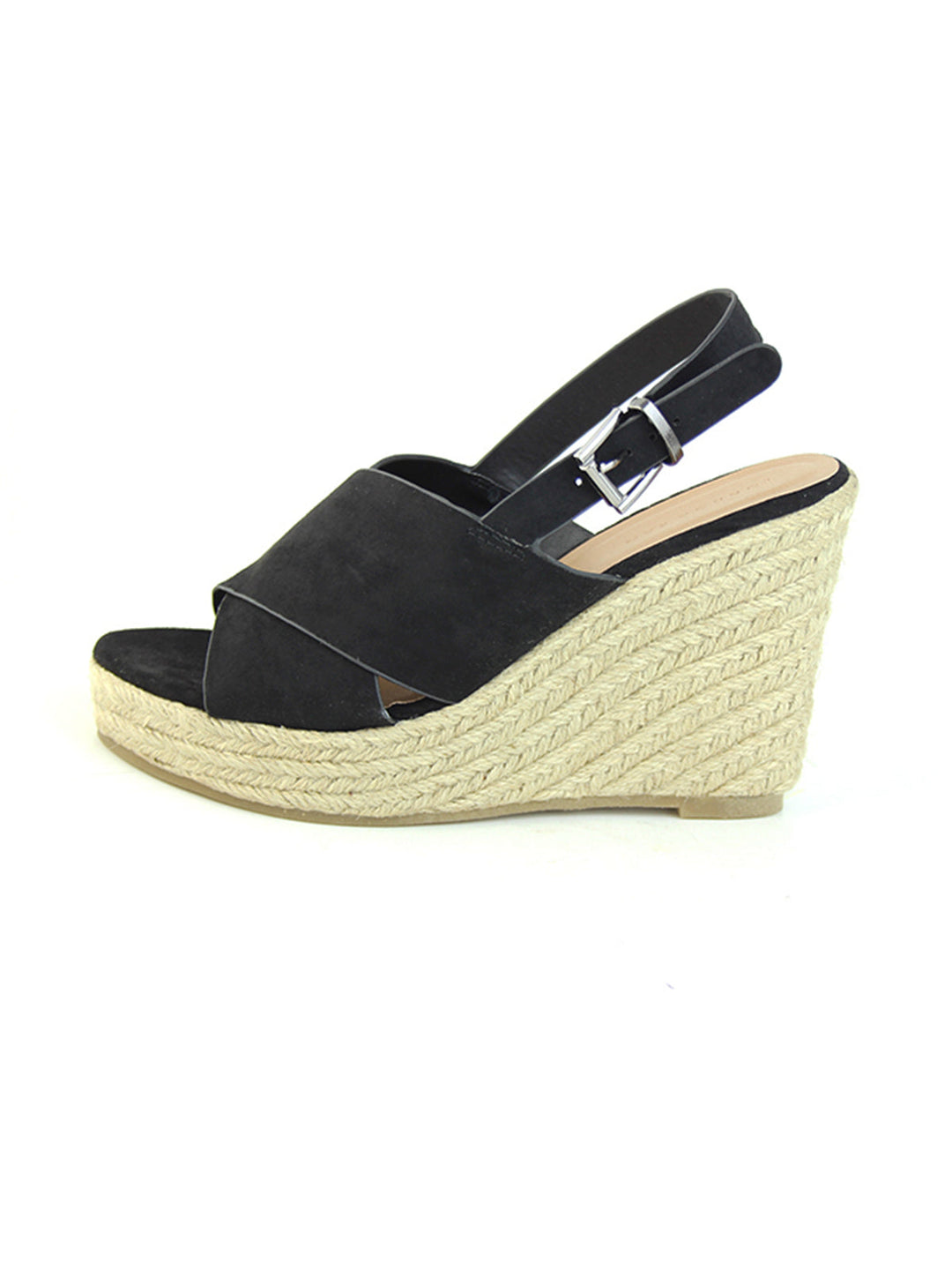 Black Wedge Sandals - Black