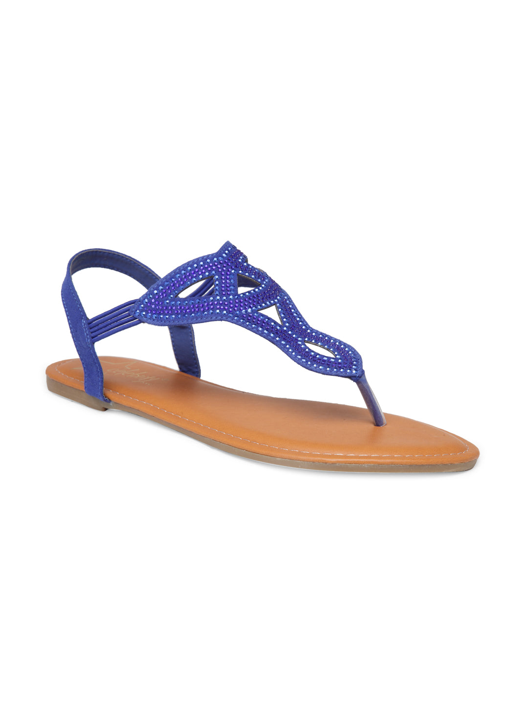Blue Flat Sandals - Blue