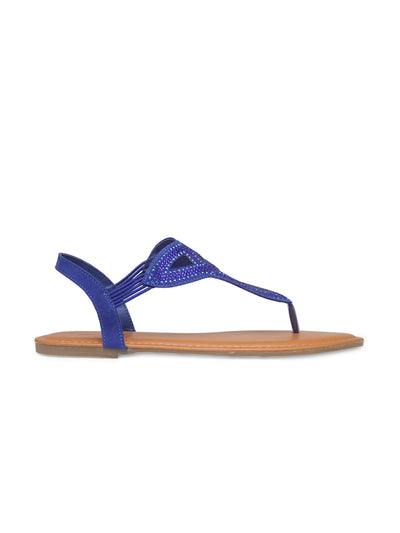 Blue Flat Sandals - Blue