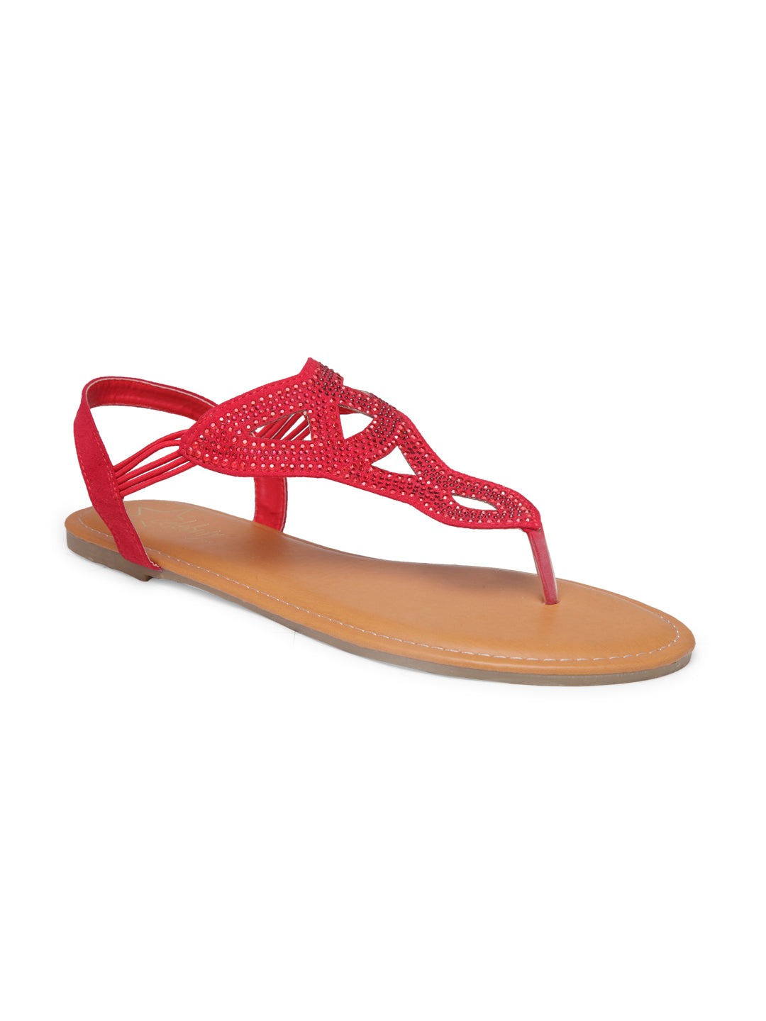 Red Flat Sandals - Red