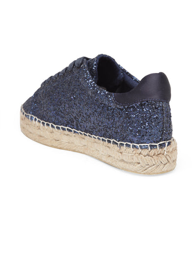 Navy Lace-Up Espadrille Sneaker - Blue