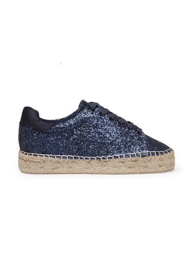 Navy Lace-Up Espadrille Sneaker - Blue