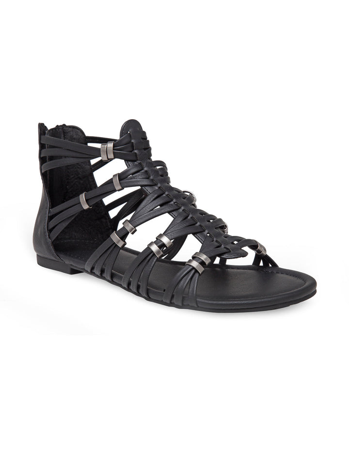 Black Flat Sandal - Black