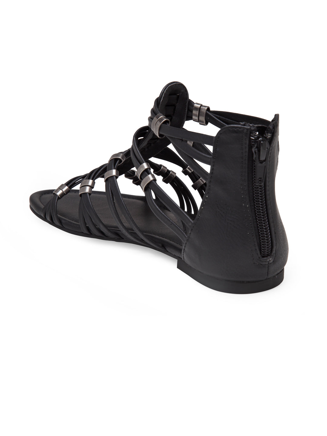 Black Flat Sandal - Black