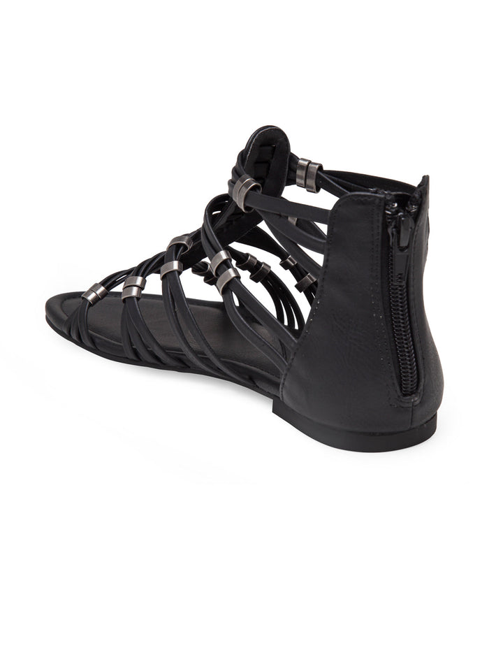 Black Flat Sandal - Black