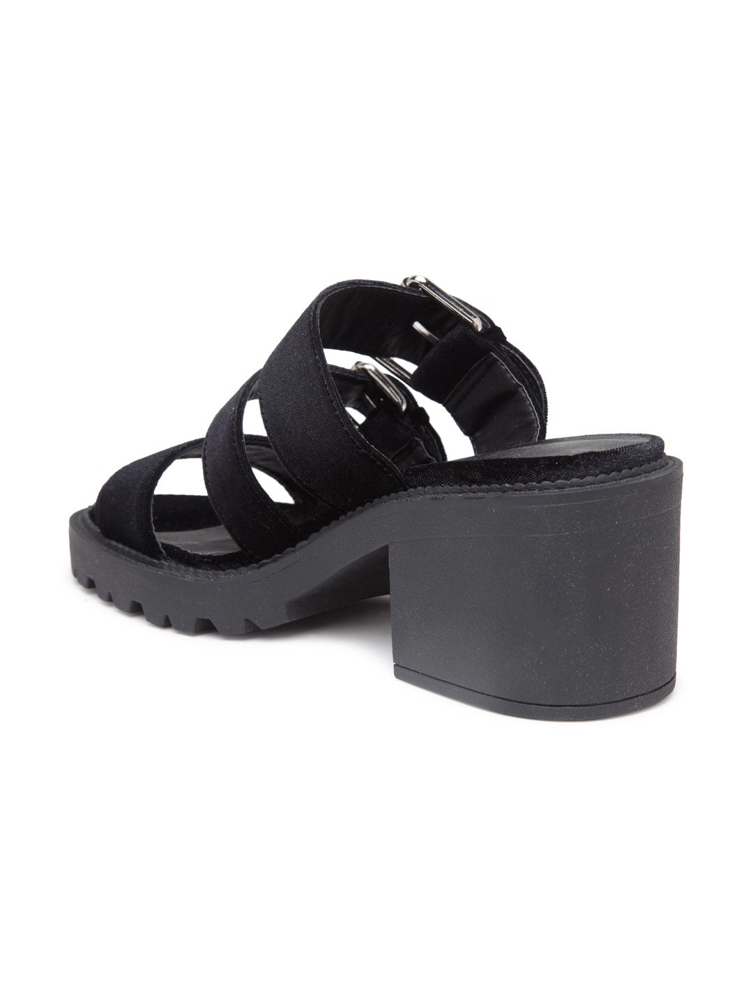 Platform Heeled Sandal - Black