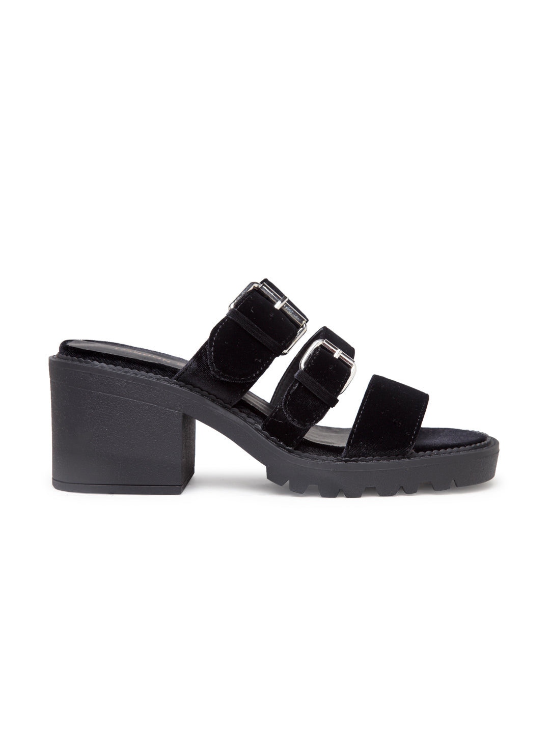 Platform Heeled Sandal - Black