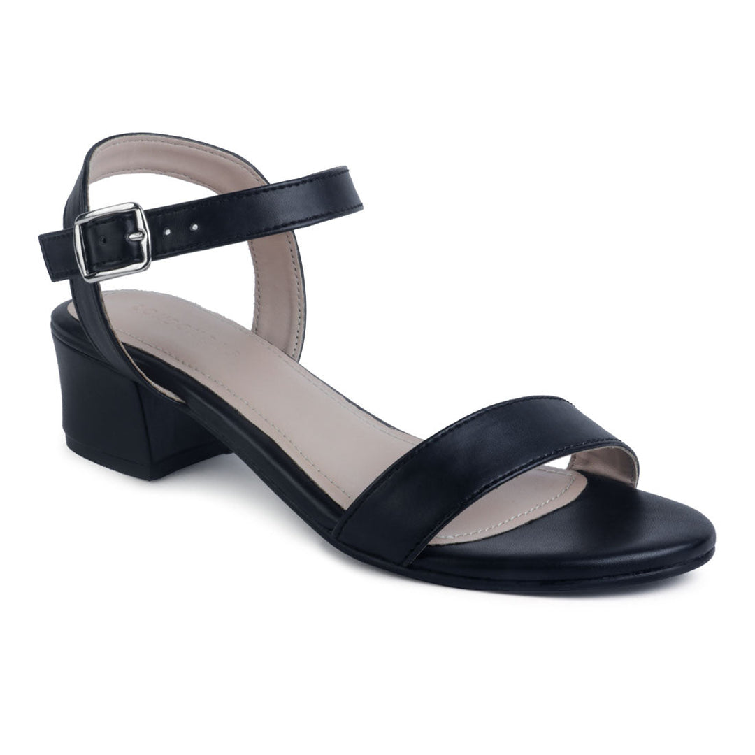 Black Slingback Block Heel Sandal - Black