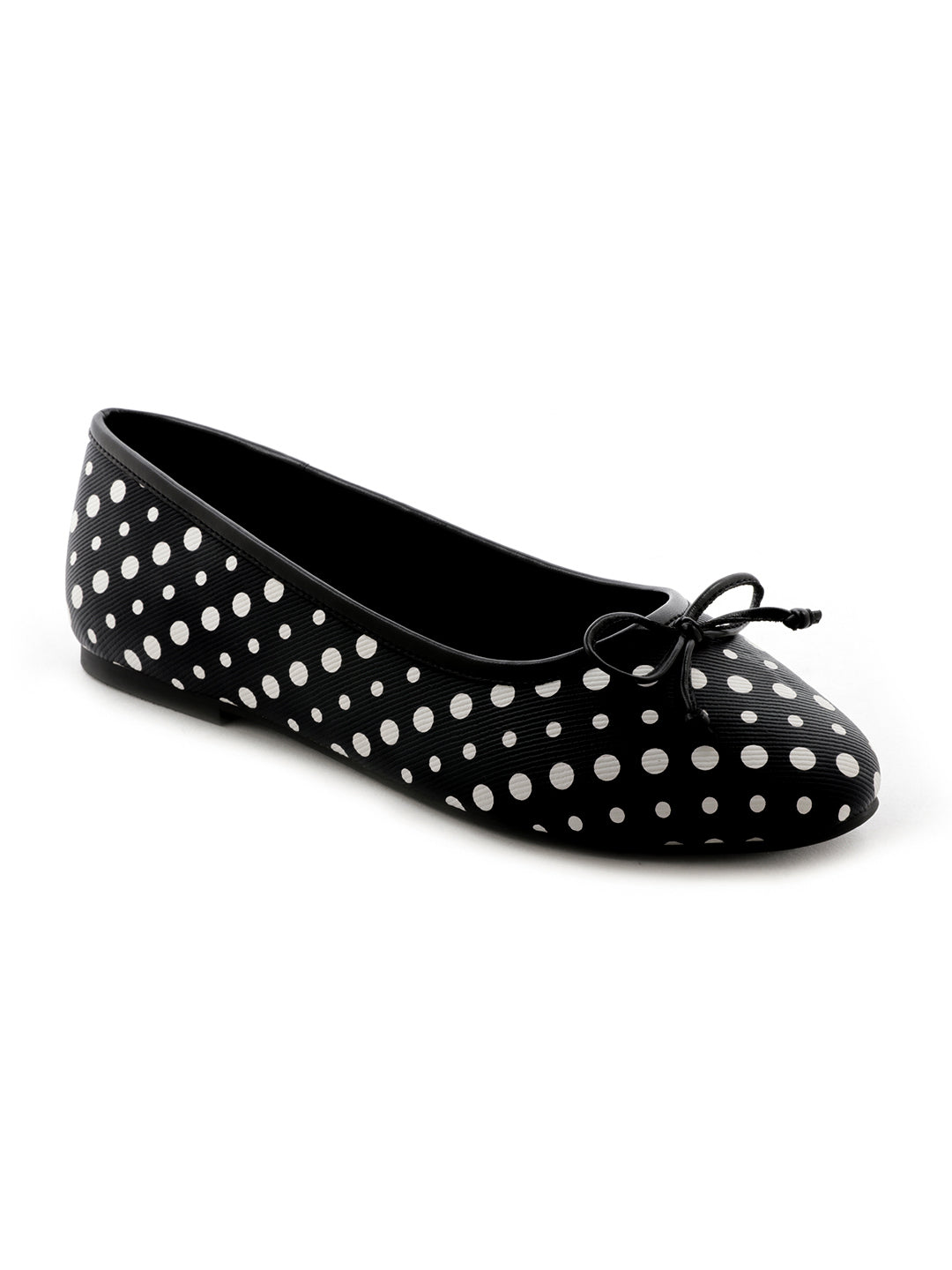 Polka Dot Black Ballerinas - Black