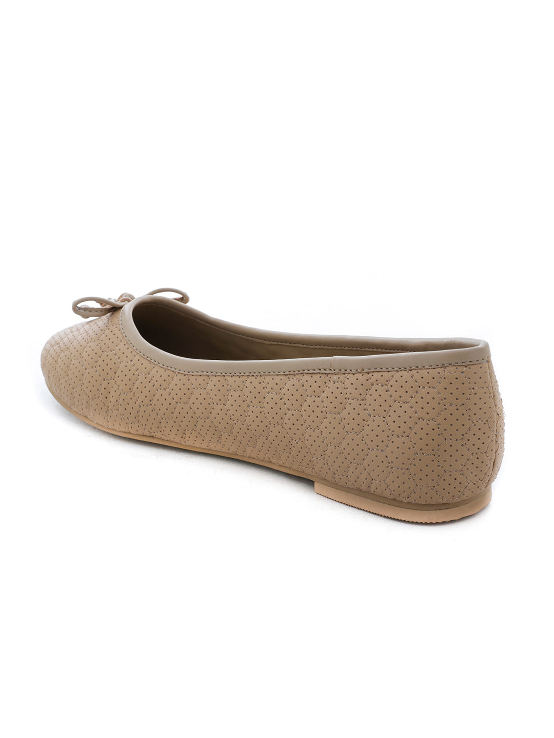 Football Stitched Tan Ballerinas - Tan