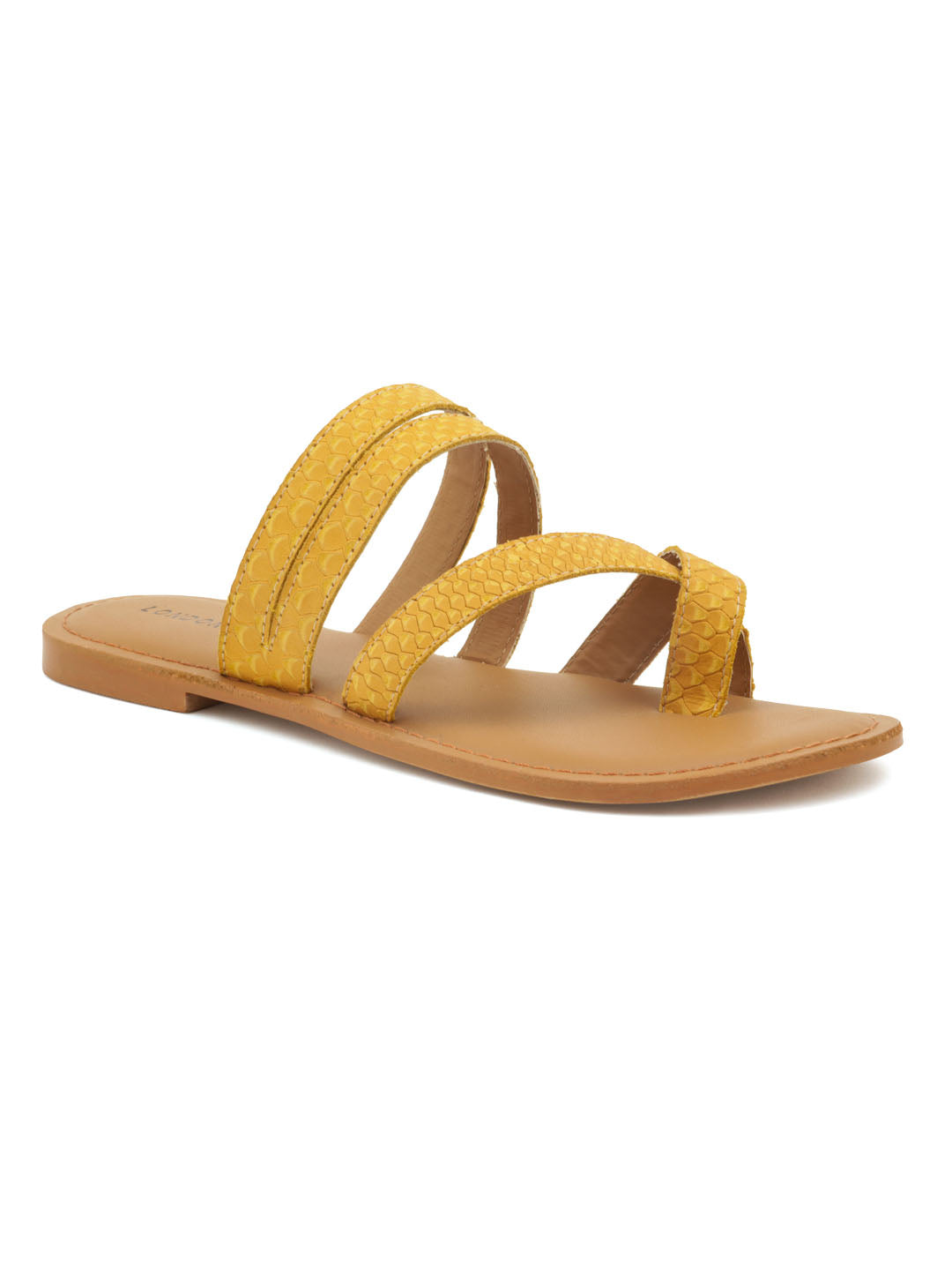 Mustard Toe Ring Flat Sandal - Yellow